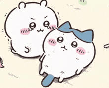 a cartoon of a bear and a cat with chinese writing on the bottom