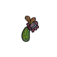 a drawing of a flower with a smiley face
