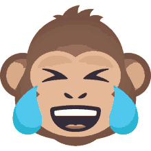 monkey laughing with tears monkey joypixels monkey emoji monkey face