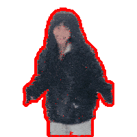 a pixel art of a girl with long hair and a yellow border