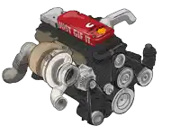 a drawing of a cummins engine with the words just gif it written on it