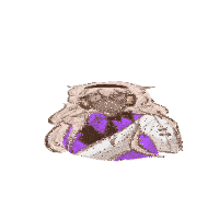 a drawing of a girl wearing headphones and a purple coat