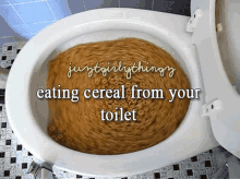 Just Girly Things Eating Cereal From Your Toilet GIF - Just Girly Things Eating Cereal From Your Toilet Cereal GIFs