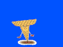 an animated ice cream cone with arms and legs