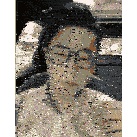 a man wearing glasses is sitting in a car with headphones