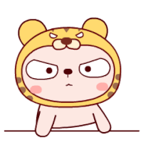 a cartoon character is wearing a leopard hat and making an angry face