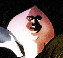 a cartoon drawing of a man with a huge head
