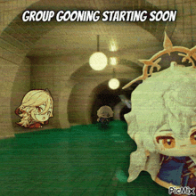 a group goon is starting soon with a picture of a girl