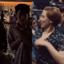 a man and a woman are standing next to each other