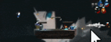 a white arrow pointing to the right in a video game scene