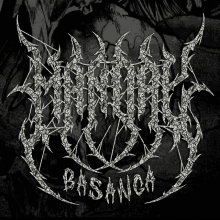 a logo for a band called basanga with a black background