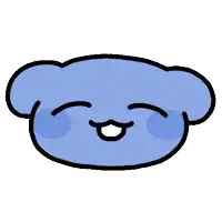 a cartoon drawing of a blue cloud with a smiling face .