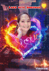 a picture of a girl with the words labs kita sheenah on the top