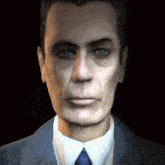 a man in a suit and tie looks at the camera