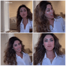 a collage of four pictures of a woman with the word centralaya on the bottom right
