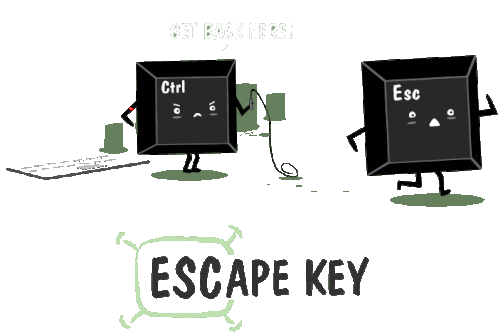 Downsign Escape Key Sticker - Downsign Escape Key Keyboard Stickers