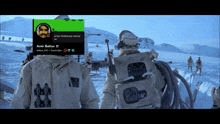 a green screen with a picture of amir baltos in it