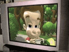 jimmy neutron is a cartoon character on a television screen