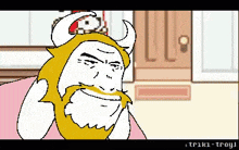 a pixel art drawing of a man with a beard