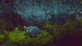 a painting of a cat in the woods with the website palinka.tumblr.com in the corner