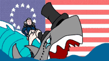 George Washington Riding A Shark GIF - George Washington Riding A Shark GIFs