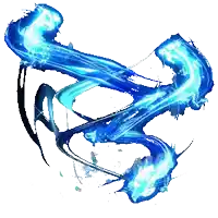 a blue swirl on a white background that looks like a shark 's tail