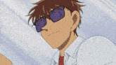 a cartoon character wearing sunglasses and a white shirt