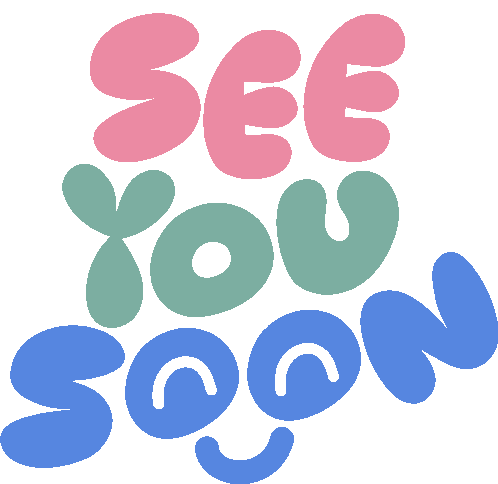 See You Soon See You Soon In Pink Green And Blue Bubble Letters Sticker - See You Soon See You Soon In Pink Green And Blue Bubble Letters See You In A Bit Stickers