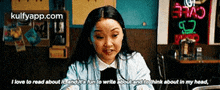 Cvlli Love To Read About I Andits Tun To Write Aboutendto Think About In My Head,.Gif GIF - Cvlli Love To Read About I Andits Tun To Write Aboutendto Think About In My Head Lana Condor Person GIFs
