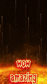 a neon sign that says wow amazing in red letters