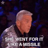 She Went For It Like A Missile Bruno Tonioli GIF - She Went For It Like A Missile Bruno Tonioli Britains Got Talent GIFs