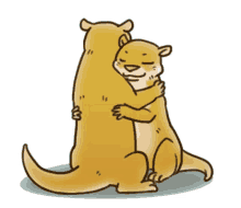 otter hug love you hang in there