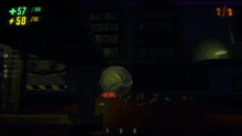 a screenshot of a video game shows a shark with a score of 57/100