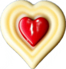 White Cookie Heart White Cookie Heart W Red Heart In Middle GIF