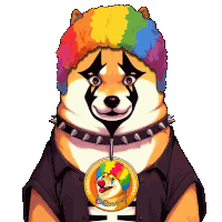 Clown Dog Sticker