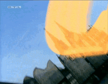 a tv screen shows a plane flying through the air