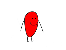 a drawing of a red balloon with a smiley face on it