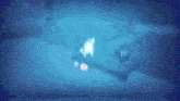 a video game scene with a blue circle in the middle of it