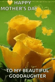 Happy Mothers Day Yellow Rose GIF