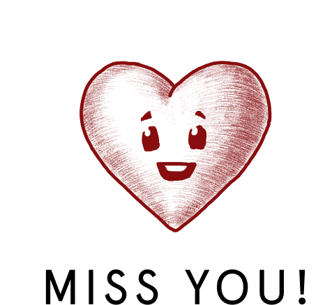Miss You Heart Sticker - Miss You Heart Beating Heart Stickers