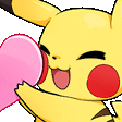 Pikachu Half Heart2 Pikachu Sticker - Pikachu Half Heart2 Pikachu Heart Stickers
