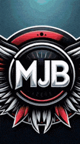 a logo for a company called mjb has wings on it