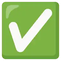 a green square with a white check mark in it