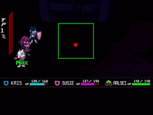 a screenshot of a video game with the name susie on the bottom right