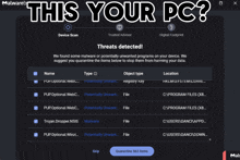 a computer screen that says " this your pc " at the top
