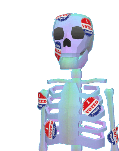 Skeleton Vote Sticker - Skeleton Vote I Voted Stickers