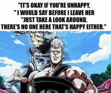 a picture of a man with a caption that says " it 's okay if you 're unhappy