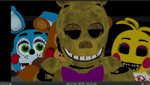 a screenshot of five nights at freddy 's shows a group of cartoon characters