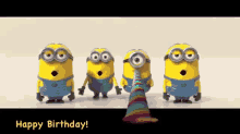 Minion Singing Happy Birthday GIF - Minions Happy Birthday Happy Birthday To You GIFs
