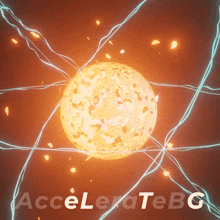 a computer generated image of a sun with the words acceleratebg below it